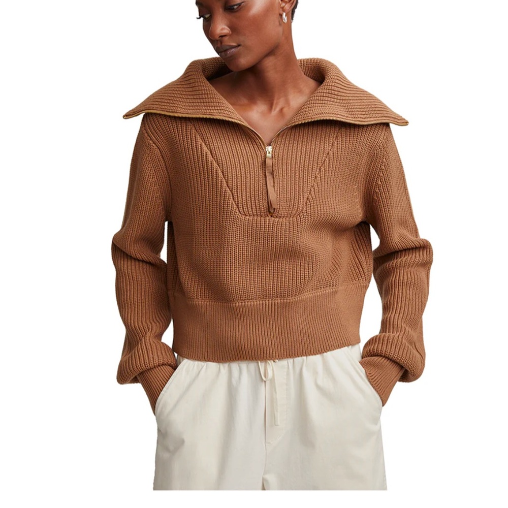 Mentone Half-Zip Knit Pullover
golden bronze 
Size Small
Sold out online !